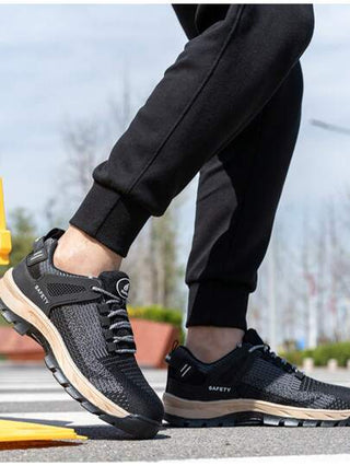 زوج واحد من أحذية السلامة ذات أطراف فولاذية للصيف ، خفيفة الوزن ومريحة مضادة للانزلاق وقوية ، أحذية رياضية للسلامة مضادة للثقب والصدمات ، مناسبة للمواقع الإنشائية والبستنة والمستودعات والإصلاحات اليومية