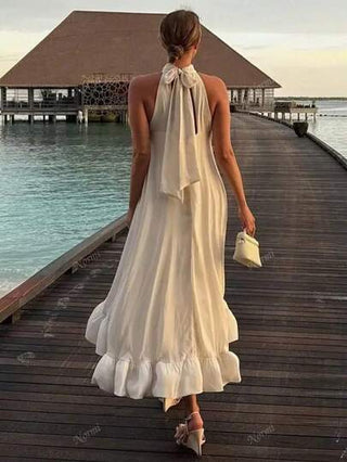 فساتين حريمي فستان نسائي واسع منسدل من الكتفين ومطوي
