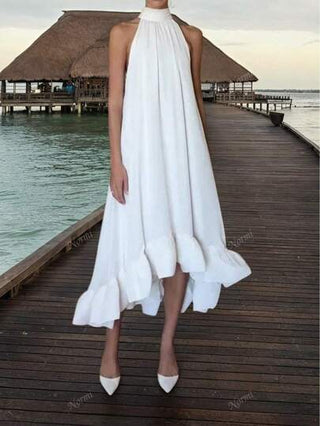 فساتين حريمي فستان نسائي واسع منسدل من الكتفين ومطوي