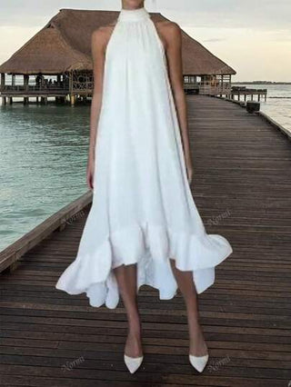 فساتين حريمي فستان نسائي واسع منسدل من الكتفين ومطوي
