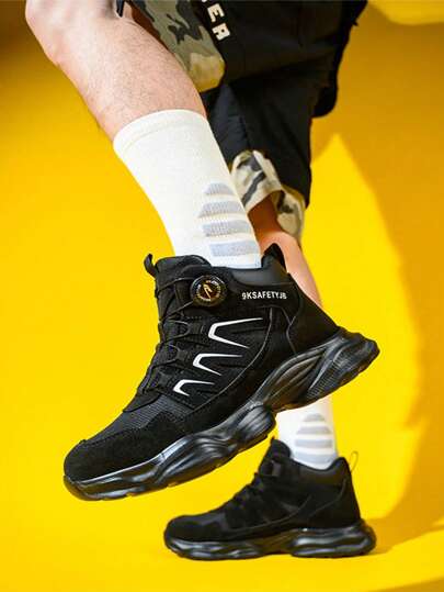 بوت أمان ذات رقبة عالية جديدة ، بوت عمل خفيفة الوزن بطرف من الصلب ، بوت حماية مضادة للسحق والثقب للرجال والنساء ، مضادة للمياه ، مضادة للانزلاق ، مقاومة للتآكل ، بوت أمان للصناعة والبناء