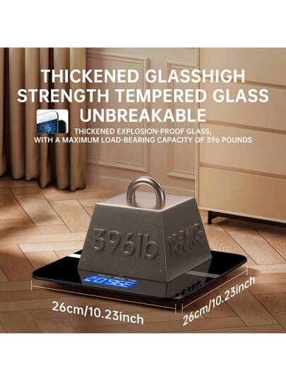 SOKANY ميزان إلكتروني ذكي، ميزان حمام. يعمل بالبطارية (بطاريتين AA)، مع عرض درجة الحرارة وشاشة LED عالية الوضوح، تبديل وحدة بلمسة واحدة (عرض وحدة الكيلوجرام ووحدة الكيلوجرام)، مصنوع من الزجاج المقسى، يمكنه تحمل 396 رطل. مناسب جدًا لإستخدام المنزل والنادي