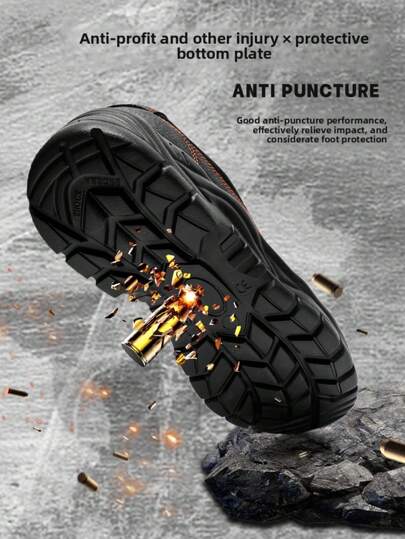 أحذية أمان للرجال, مقاومة للثقب, طرف حذاء من الصلب مضاد للصدمات, خفيفة الوزن وقابلة للتنفس, أحذية أمان واقية للمواقع الإنشائية