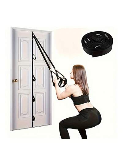 قطعة واحدة من أشرطة المقاومة المحمولة - معدات تمرين منزلي مدمج للساقين والأرداف والصلابة، إكسسوارات رياضية (أسود)