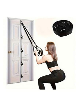 قطعة واحدة من أشرطة المقاومة المحمولة - معدات تمرين منزلي مدمج للساقين والأرداف والصلابة، إكسسوارات رياضية (أسود)