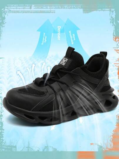 أحذية سلامة عمل للرجال، مقاومة للثقب، طرف فولاذي مضاد للتراكم، قابلة للتنفس، خفيفة الوزن، أحذية واقية لمواقع البناء