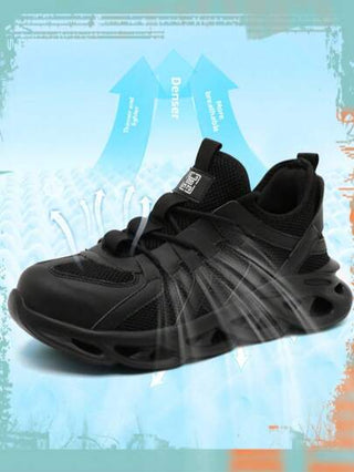 أحذية سلامة عمل للرجال، مقاومة للثقب، طرف فولاذي مضاد للتراكم، قابلة للتنفس، خفيفة الوزن، أحذية واقية لمواقع البناء