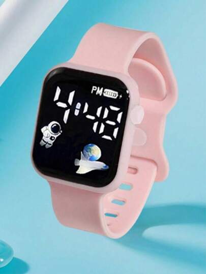 6 قطعة/مجموعة ساعة رقمية متنوعة المظهر والألوان تضيء بالليد للبنات، سوار سيليكون، مكملة بسوار وقلادة وخاتم وأقراط للإكسسوارات، مناسبة كهدية لطلاب المدرسة والتخرج ومناسبات أخرى, لأي مناسبة يومية مثل العودة للمدرسة، الحفلات والسفر، عيد الميلاد، التخرج، هدية