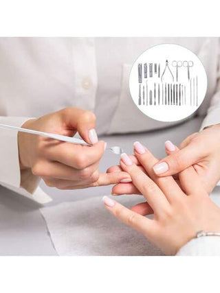 طقم مقصات الأظافر مجموعة العناية اليدوية من الفولاذ المقاوم للصدأ طقم معدات العناية بالقدمين والأظافر مناسب للاستخدام المنزلي والمكتبي والسفر