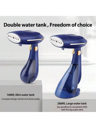 ESUPER ESUPER بخاخة يدوية محمولة قابلة للطي وكي - ماكينة كي وبخار بقوة 1500 واط مع خزانين منفصلين بسعة 288 مل + 168 مل ، سخان سريع ب- 30 ثانية ، تصميم صغير متنقل للاستخدام المنزلي ، المكتب ، الملابس والأقمشة