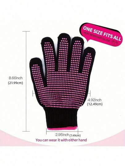 قفازات مقاومة للحرارة العالية مع عزل حراري من PVC، قفازات مانعة للحرق المحترفة مع فقاعات سيليكونية، مناسبة لكي الشعر والمكواة الحرارية وأدوات تصفيف الشعر الأخرى