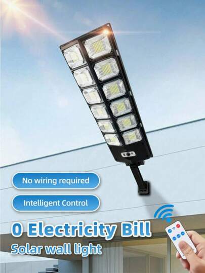 SHEIN أضواء شوارع تعمل بالطاقة الشمسية قوة 8000 واط - أضواء موقف سيارات شمسية تجارية 6500 كلفن من الغسق إلى الفجر ، 12 شبكة مزدوجة الصف 504 ليد إضاءة جدار الساحة ، إضاءة الشوارع الشمسية بقدرة عالية للانقسام النوع التحكم عن بُعد ،لتنور/المدخل بالاستشعار ال