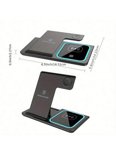 محطة شحن لاسلكية 3 في 1 ، شاحن ماغسيف السريع 15واط ، متوافقة مع هواتف آيفون من 16 إلى 8, إصدارات متطورة وحماية، متوافقة مع ساعات آبل من Ultra 9 إلى 2، ومتوافقة مع سماعات الأذن من الجيل الرابع إلى الثاني ، مناسبة للمكتب والسكن والمنزل