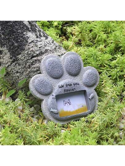 حجر تذكاري لقطة ملاك مصنوع من الراتنج - هدية فقدان الأليف مصنوعة يدويًا مع لوحة اسم شخصية ، تذكار قبر جداري مؤثر في الحديقة تكريمًا للقطط المحبوبة المتوفية