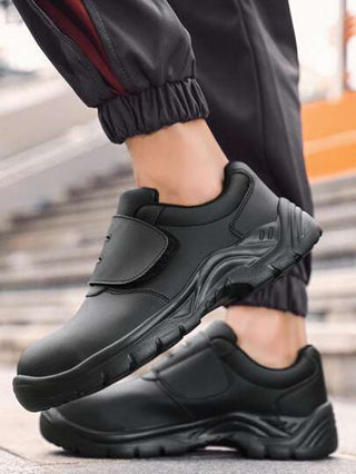 أحذية السلامة للرجال للعمل، مقاومة للثقب والصدمات بطانة من الصلب، تنفس، خفيفة الوزن، أحذية واقية لمواقع البناء