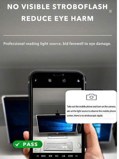 Wisciton شريط إضاءة لشاشة الكمبيوتر بمقاس 33/50 سم، شريط إضاءة شاشة بتحكم لمسي قابل للتعتيم والتوقيت، مناسب للمكتب والمنزل والألعاب، إنارة الحماية للعين بتثبيت على الشاشة