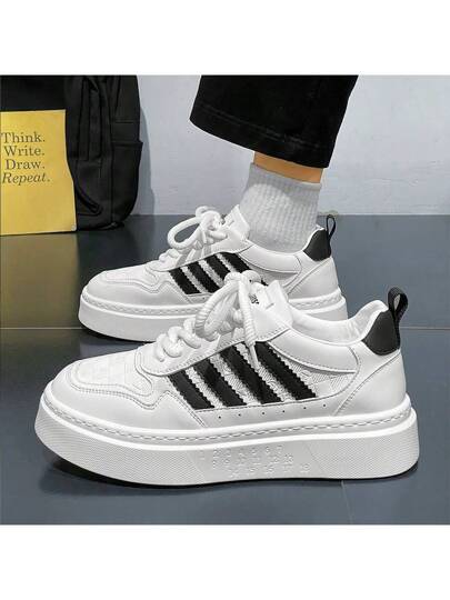 أحذية رياضية كاجوال سميكة الأرضية للرجال، مانعة للانزلاق، مقاومة للتآكل، زيادة الارتفاع، تصميم متميز