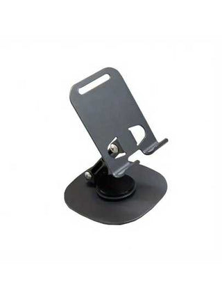 أثاث مكتبي حامل هاتف محمول معدني قابل للدوران 360 درجة - مدمج وقابل للنقل, قابل للطي على المكتب, متوافق مع جميع الهواتف الذكية واللوحات, إكسسوار مكتبي مثالي