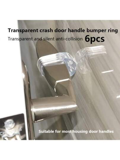 أثاث مكتبي 6 قطع طقم حماية مقبض الباب :حلقة صامتة من المطاط، جهاز مانع الاصطدام، موقف الباب المضاد للاصطدام