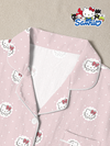 Sanrio مجموعة بيجامات للنساء بتصميم هيلو كيتي، تشمل ملابس علوية ذات أكمام قصيرة وشورت، مطبوع عليها رسوم كرتونية، مريحة ودافئة، مناسبة لجميع الفصول