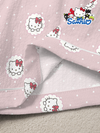 Sanrio مجموعة بيجامات للنساء بتصميم هيلو كيتي، تشمل ملابس علوية ذات أكمام قصيرة وشورت، مطبوع عليها رسوم كرتونية، مريحة ودافئة، مناسبة لجميع الفصول