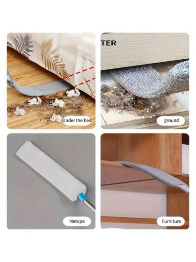 مسح الغبار رمادي اللون قطعة واحدة، من ألياف ناعمة جدا، قابل للتمديد والانحناء والغسيل، مناسب للغبار الجاف والرطب لأثاث المنزل كالسرير والكنب والحمام والمرحاض