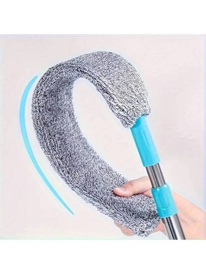 مسح الغبار رمادي اللون قطعة واحدة، من ألياف ناعمة جدا، قابل للتمديد والانحناء والغسيل، مناسب للغبار الجاف والرطب لأثاث المنزل كالسرير والكنب والحمام والمرحاض