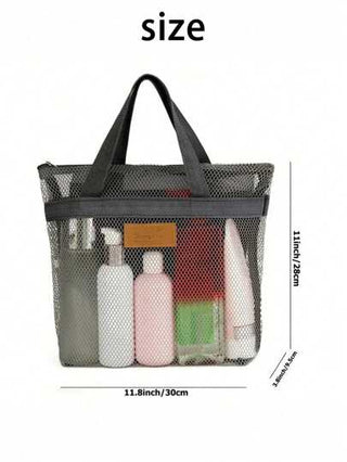 قطعة واحدة شباك الاستحمام الجديد، حقيبة شاطئ، حقيبة أدوات التجميل معلقة بجيوب سوست، حقيبة تخزين مستحضرات التجميل، مثالية للسفر والجيم والتخييم والسكن الجامعي للنساء، أدوات شاطئ وتخييم والسفر الضرورية