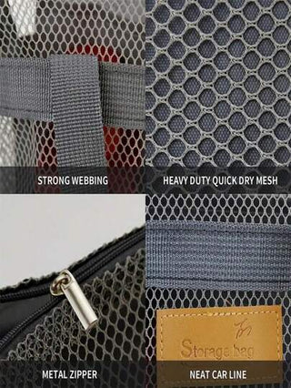 قطعة واحدة شباك الاستحمام الجديد، حقيبة شاطئ، حقيبة أدوات التجميل معلقة بجيوب سوست، حقيبة تخزين مستحضرات التجميل، مثالية للسفر والجيم والتخييم والسكن الجامعي للنساء، أدوات شاطئ وتخييم والسفر الضرورية