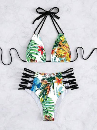 طقم تانكيني حريمي Swim SXY بدلة السباحة الباسلة الملونة ذات رسمة الزهور (طبعة الزهور عشوائية)