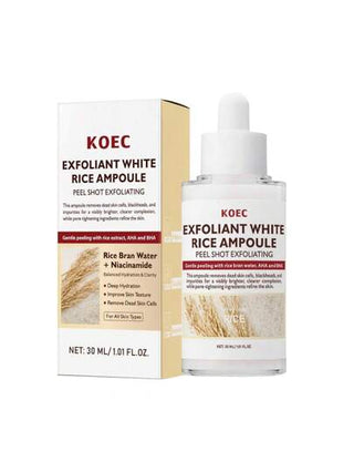 KOEC سيروم تقشير الأرز الأبيض بالقشر للنساء ، مُقشر ناعم للوجه وإزالة خلايا الجلد الميتة لجميع أنواع البشرة، العناية بالبشرة الكورية