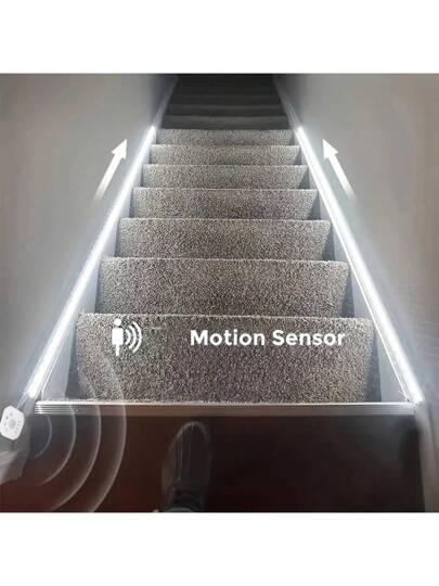 Acosh Neon إضاءة الخطوات التي تعمل بالاستشعار بالحركة بشريط مرن أبيض نيون مع واجهة USB ، طول قابل للتعديل من 1 إلى 5 متر لساللم العمارات والممرات والشرفات وديكور الأعراس والاستخدام في الداخل والخارج ، إضاءة السلالم | تصميم إضاءة حديث | شريط مرن من النيون،