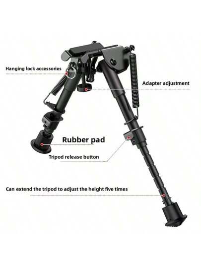 ثلاحي ثنائي القدم متوازن خفيف الوزن قابل للضبط من 6 إلى 9 بوصات لحامل M-Lock, مع نظام إرجاع بنابض - بناء من النايلون المتين, واجهة إطلاق سريع, مثالي للصيد, التصوير, الصيد, هدايا للرجال, مناسب للمناظير 4X و 6X