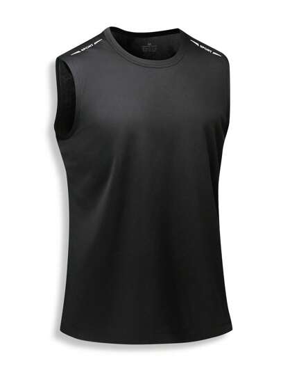 ملابس علوية أساسي ضاغط بدون أكمام للرجال ذا تصميم صديق، عالي المرونة للرياضة واللياقة البدنية، جاف سريع، ملابس جيم ملابس علوية ضاغط