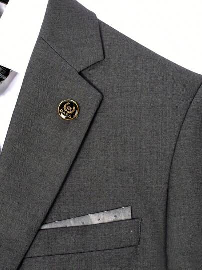 DAROuomo بدلة رجالية مع بنطلون, بليزر سليم مناسب للحفلات الكاجوال، كحدة زر واحد DR8158