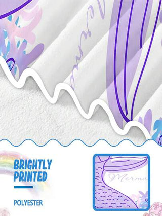 قطعة واحدة من إسدال الاستحمام ذيل سمكة الأحلام للأطفال - ذيل زعنفة مائي بتصميم مائي و نجمة البحر، منشفة استحمام سريعة الجفاف