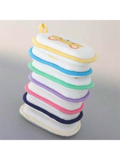 مجموعة من 3 قطع إسفنج قطني لحمام الطفل جميل، فوط حمام كرتونية للأطفال، فرشاة استحمام للطفل، إسفنج ناعم