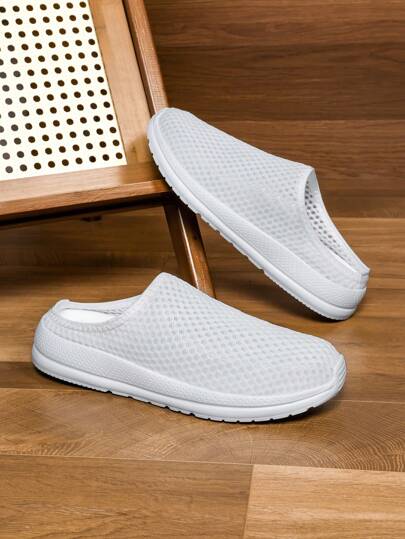 أحذية رياضية كاجوال بسيطة للرجال، لون أحادي، من الشبك الناعم وسهلة الارتداء، خفيفة الوزن للاستخدام اليومي والتنزه خارج المنزل