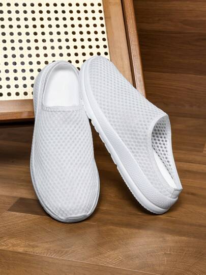 أحذية رياضية كاجوال بسيطة للرجال، لون أحادي، من الشبك الناعم وسهلة الارتداء، خفيفة الوزن للاستخدام اليومي والتنزه خارج المنزل