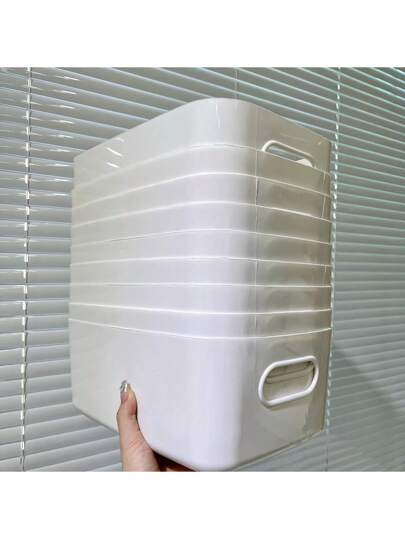 5/9 صندوق تخزين أبيض، منظم مكتبي، صناديق تخزين منزلية للمستحضرات، صناديق تخزين للحمام والمطبخ وغرفة الطالب والأغراض والوجبات الخفيفة، صناديق تخزين الطعام للثلاجة والفصول الدراسية المستخدمة لحفظ الأقلام