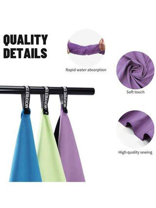 قطعة واحدة من المنشفة الرياضية والطبية سريعة الجفاف ذات الألياف فائقة الرقة، ناعمة وخفيفة الوزن لليوغا والسباحة واستخدامات الشاطئ، تشمل حقيبة تخزين