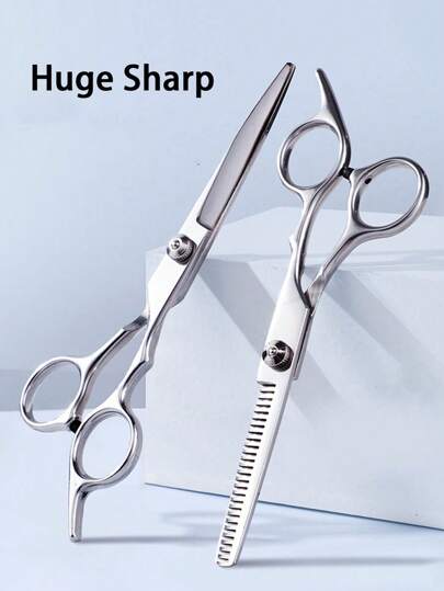 قطعة واحدة من مقصات قص الشعر عالية الجودة ، مقصات قص شعر احترافية ، مع مقصات شعر ، مقصات تنعيم ، مقصات قص شعر ، مقصات خلط صالون للقص ، مناسبة لقص شعر الحيوانات الأليفة والرجال والنساء ، أدوات تشذيب الشعر ، مع مقصات شعر ومقصات تنعيم