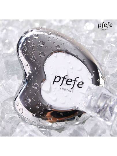 pfefe قطعة واحدة أداة تدليك الوجه والعيون الفضية متعددة الاستخدامات للنساء، تحتوي على سائل متجمد، أدوات تجميل
