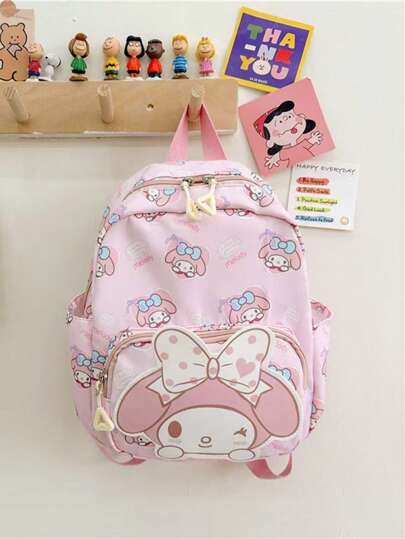 Sanrio حقيبة ظهر كرتونية كاواييي ذات شخصيات أنمي للسفر والتخزين، حقيبة كتف جميلة (قد تكون هناك اختلافات طفيفة في التصميم واللون بين الدفعات المختلفة) (قد تكون بعض الأجزاء عشوائية)، حقيبة هالو كيتي، حقيبة كينامون رول، حقيبة ظهر هالو كيتي