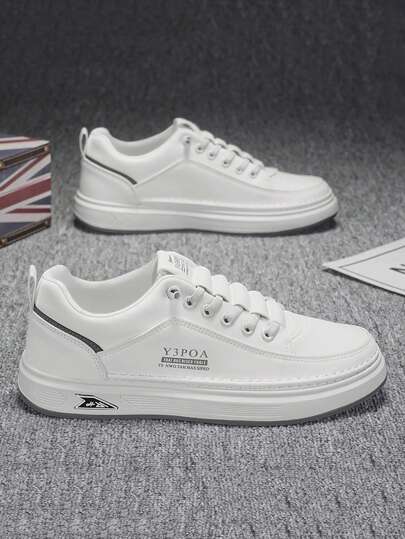 أحذية رياضية كاجوال منخفضة القمة للرجال مريحة ذات قاع طري للقدم، من الجلد المتنفس والغير قابل للانزلاق