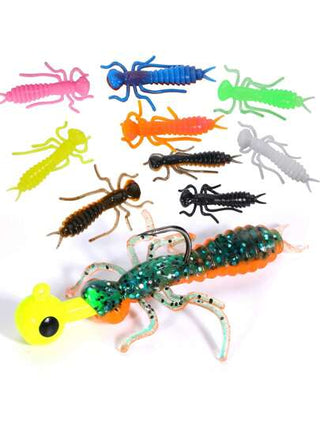 SOUGAYILANG طعوم صيد سمك ناعمة واقعية - ب- 10 ألوان ، 10/20 قطعة ، من مادة ABS المرنة المطاطية ، مصمم بطريقة تموجات تحاكي حركة السباحة الحقيقية