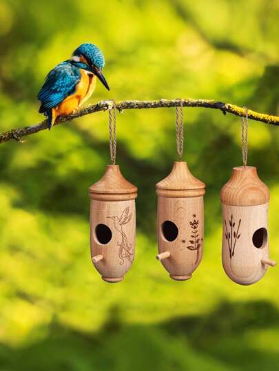 منزل طيور الكولبري للاستخدام في الأماكن المفتوحة، إكسسوارات طيور الكولبري، منزل تعشيش طيور الكولبري، كوخ طائر معلق، منزل طائر معلق، أكواخ طيور الكولبري المعلقة للخارج، عش طيور الكولبري من الخشب