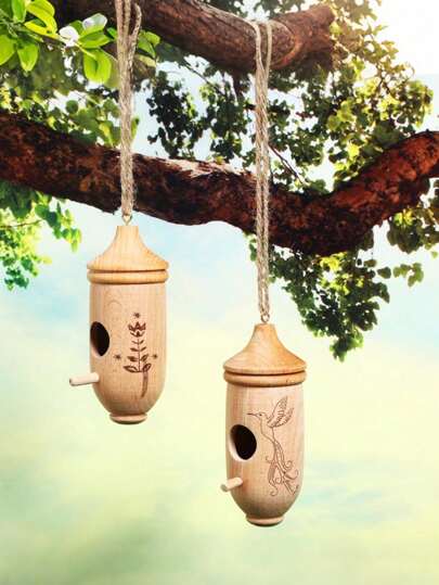 منزل طيور الكولبري للاستخدام في الأماكن المفتوحة، إكسسوارات طيور الكولبري، منزل تعشيش طيور الكولبري، كوخ طائر معلق، منزل طائر معلق، أكواخ طيور الكولبري المعلقة للخارج، عش طيور الكولبري من الخشب