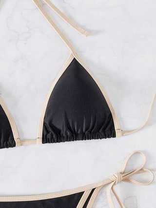 Swim Basics مجموعة بكيني قابل للربط بتصميم جذاب وتباين للنساء