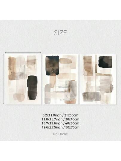 3 أعمال فنية حوائط ذات طبيعة محايدة ومعاصرة، طباعة تمنيمالية باللونين الأسود والبيج، ملصقات أسلوب يابانيندي، ديكور جداري كبير، ديكور إسكندنافي، لوحات قماشية للغرفة المعيشية والنوم والمطبخ والمكتب المنزلي والمقهي والحانة والمدرج والمدخل وغرف المنزل،...